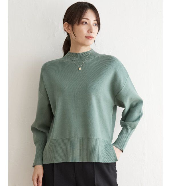 ikka「【雑誌InRed12月号掲載】【親子おそろい】クリーミーサイドスリットプルオーバー」|プルオーバー|グリーン