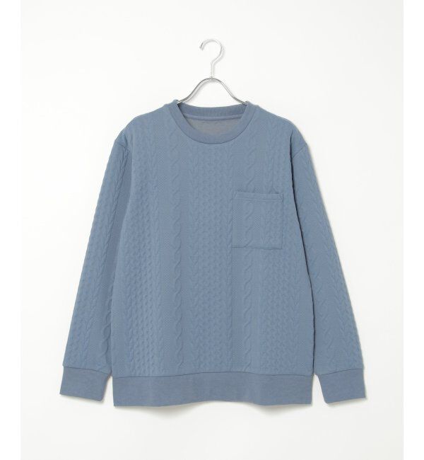ikka「ふくれジャカードクルーネックプルオーバー」|パーカー|