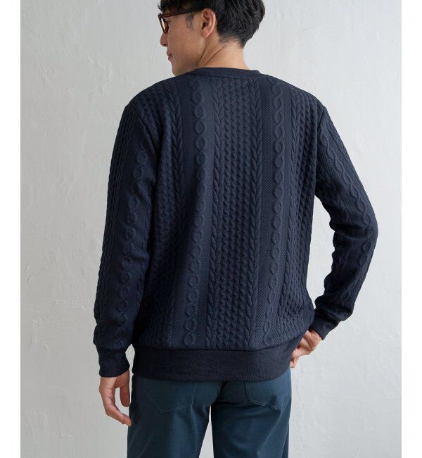 ikka「ふくれジャカードクルーネックプルオーバー」|パーカー|