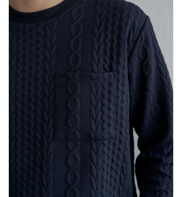 ikka「ふくれジャカードクルーネックプルオーバー」|パーカー|