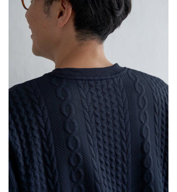 ikka「ふくれジャカードクルーネックプルオーバー」|パーカー|