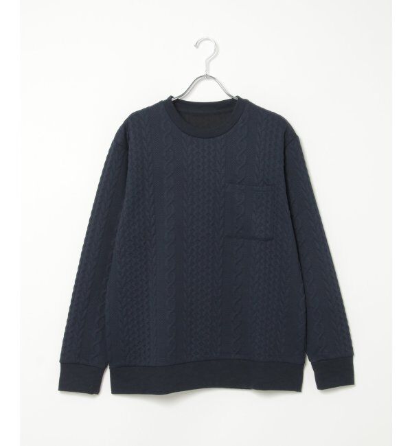 ikka「ふくれジャカードクルーネックプルオーバー」|パーカー|