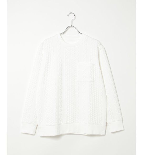 ikka「ふくれジャカードクルーネックプルオーバー」|パーカー|