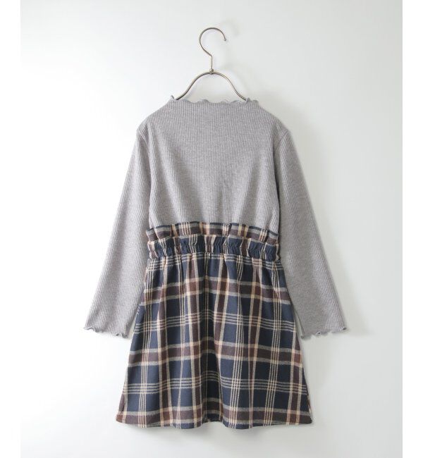 ikka kids「メローリブドッキングワンピース（120~160cm）」|スカート|