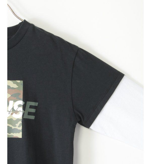 ikka kids「カモ柄袖レイヤーロンTシャツ（120~160cm）」|Tシャツ・カットソー|