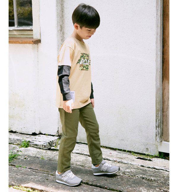 ikka kids「カモ柄袖レイヤーロンTシャツ（120~160cm）」|Tシャツ・カットソー|