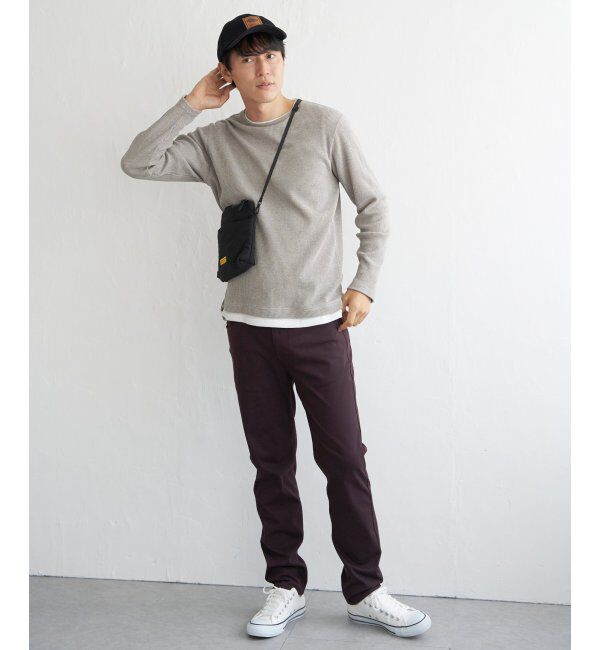 ikka「メランジワッフルフェイクロンTシャツ」|Tシャツ・カットソー|