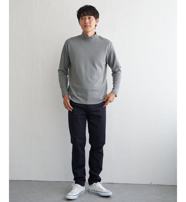 IKKA LOUNGE「ポンチモックネックロンTシャツ」|Tシャツ・カットソー|