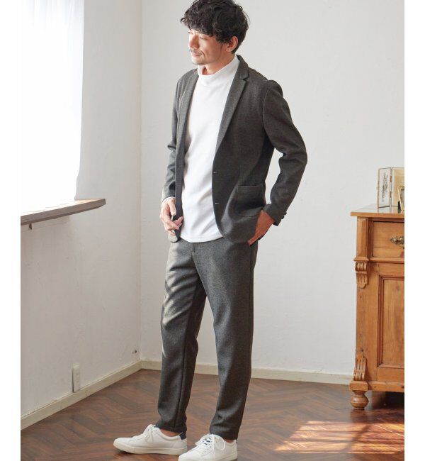 IKKA LOUNGE「ポンチモックネックロンTシャツ」|Tシャツ・カットソー|