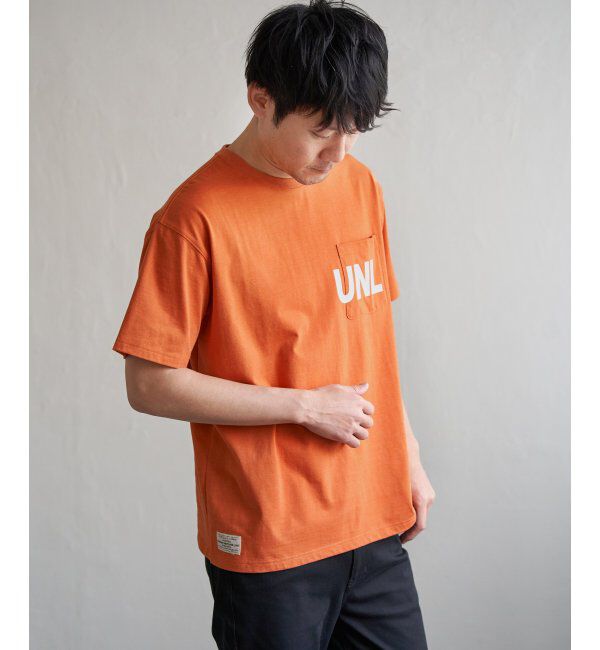 ikka「URBAN NATURE LIFE アーバンネイチャーライフ ロゴプリントポケTシャツ」|Tシャツ・カットソー|オレンジ