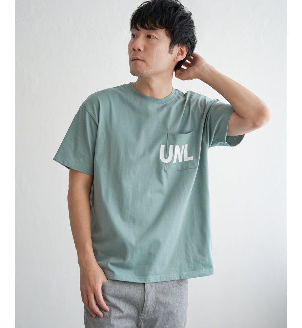 ikka「URBAN NATURE LIFE アーバンネイチャーライフ ロゴプリントポケTシャツ」|Tシャツ・カットソー|ミントグリーン