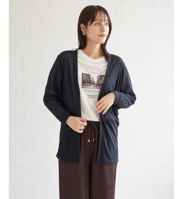 ikka「シアーフライスドルマンカーディガン」|カーディガン|