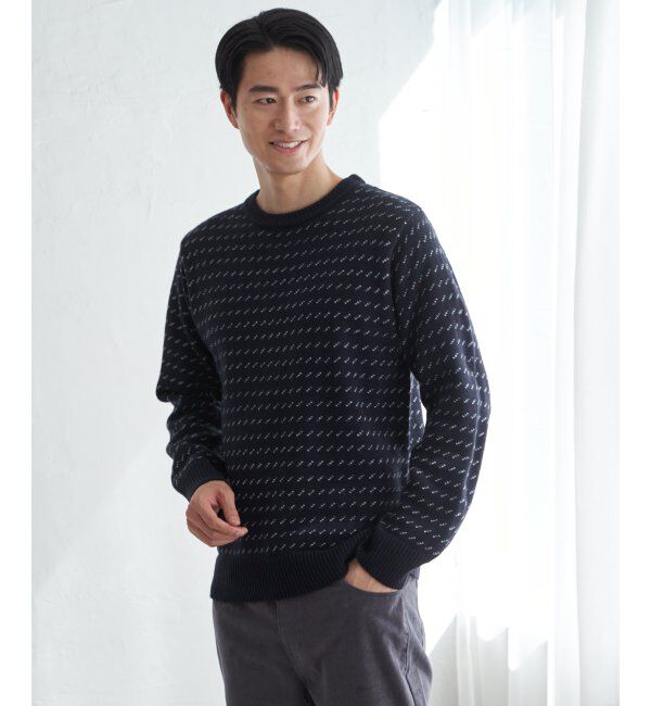 ikka「カラーバーズアイニット」|プルオーバー|