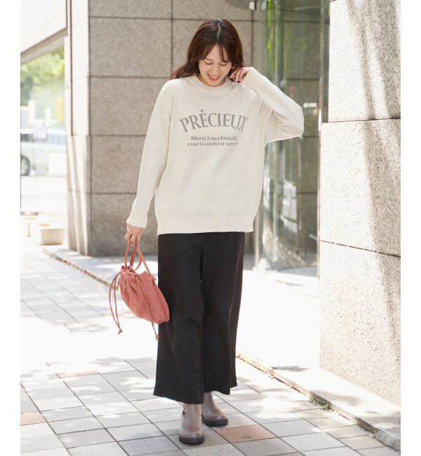 ikka「【親子コーデ】コットンMIXジャガードロゴプルオーバー」|プルオーバー|