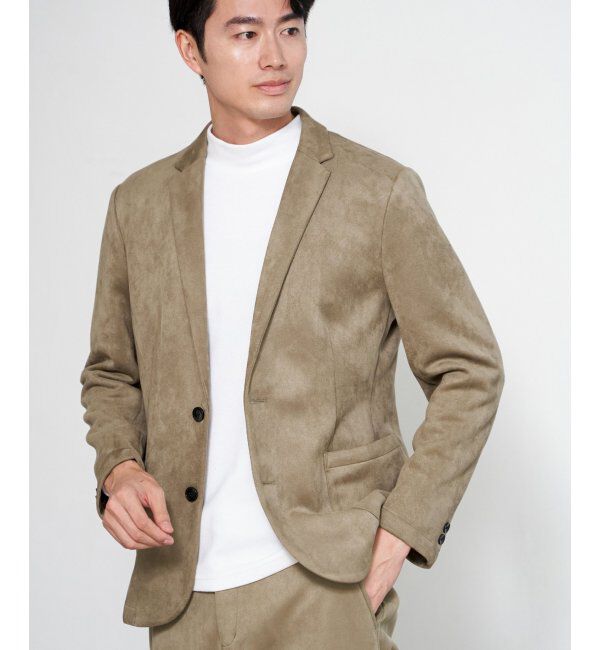 IKKA LOUNGE「GOKUラクワークスエードライクJKT」|テーラードジャケット|ベージュ