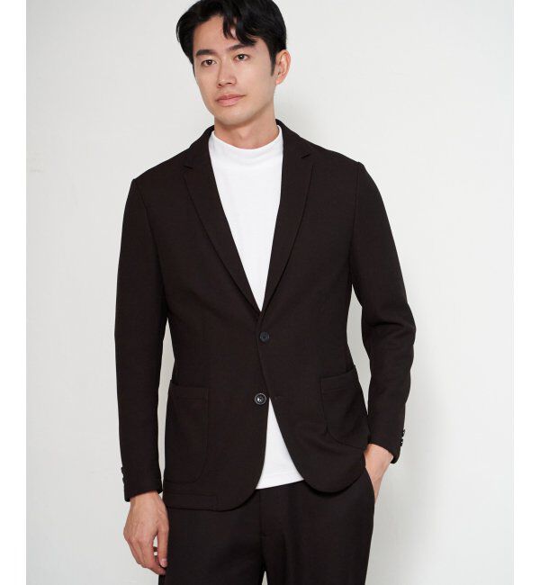 IKKA LOUNGE「【セットアップ対応】GOKU楽ワークウールライクジャケット」|テーラードジャケット|ダークブラウン