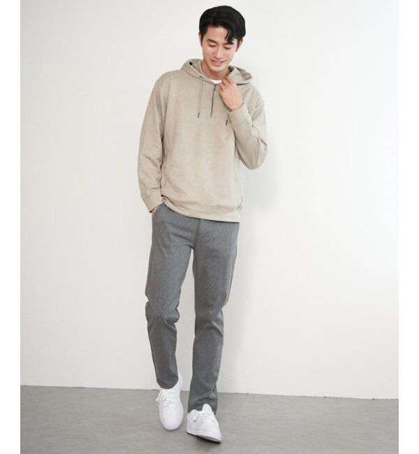 ikka「GOKU楽スエードハーフジップパーカ」|パーカー|