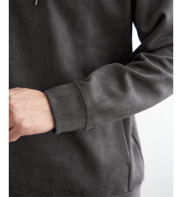 ikka「GOKU楽スエードハーフジップパーカ」|パーカー|