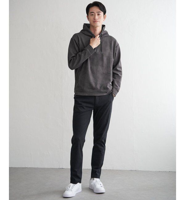 ikka「GOKU楽スエードハーフジップパーカ」|パーカー|