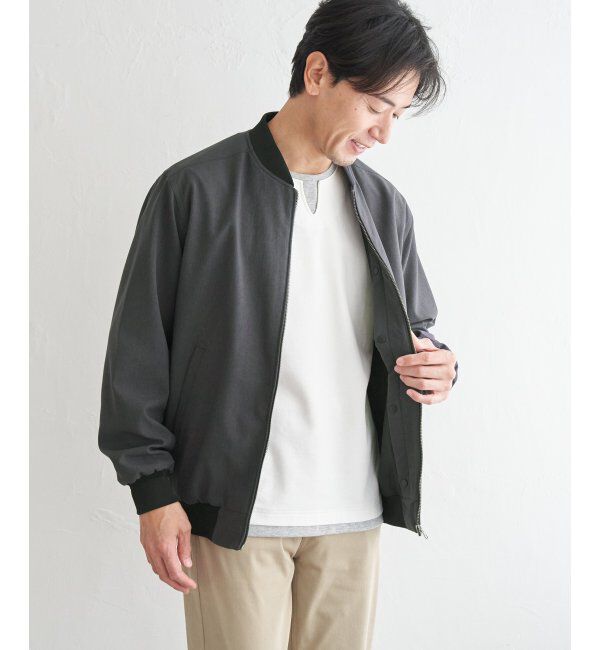 ikka「2wayライナー付きリブブルゾン」|ブルゾン・スタジャン|