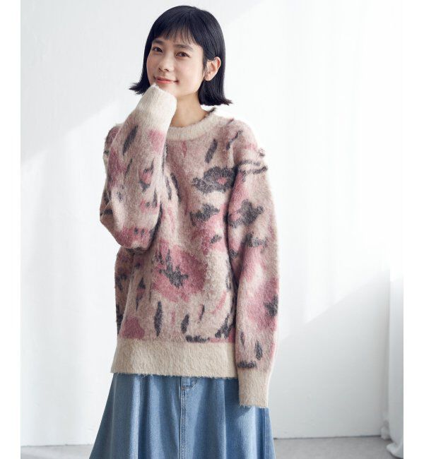 Lbc with Life「フラワージャカードふんわりプルオーバー」|カーディガン|