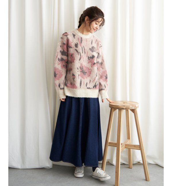 Lbc with Life「フラワージャカードふんわりプルオーバー」|カーディガン|