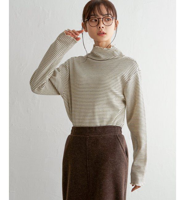 Lbc with Life「ミニワッフルボーダータートル」|その他|オフホワイト