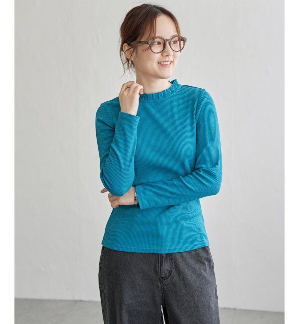 Lbc with Life「サンカクテレコエリフリルロンＴ」|Tシャツ・カットソー|ターコイズブルー