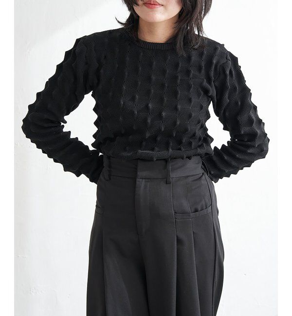 VENCE share style「トゲトゲニットプルオーバー」|ニット・セーター|ブラック