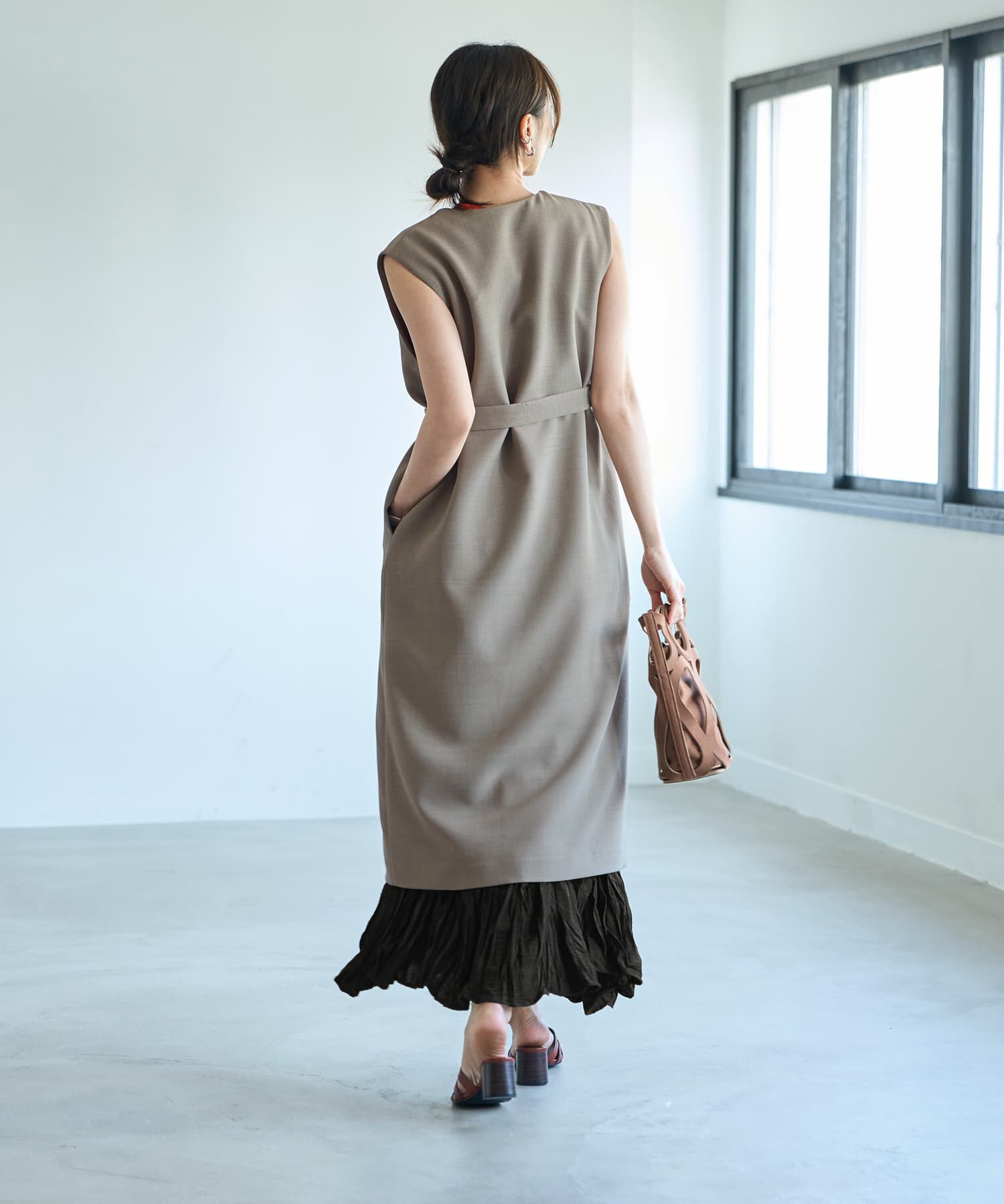 STYLE DELI「【LUXE】フロントカーブロングジレ」|ベスト・ジレ|