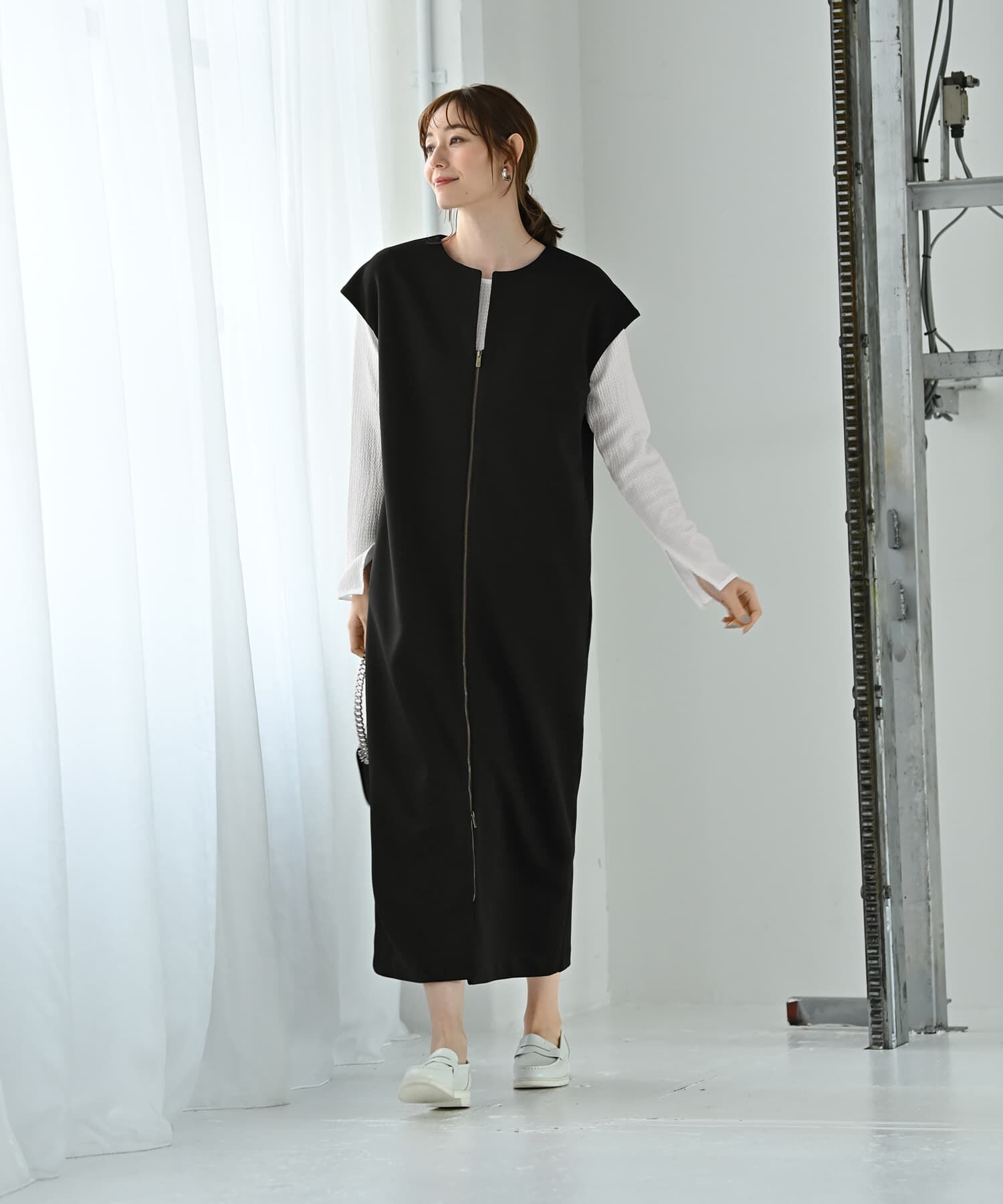 STYLE DELI「【Kana Oyama&times;BLK001】ジップジレワンピース／DELI size」|ワンピース|