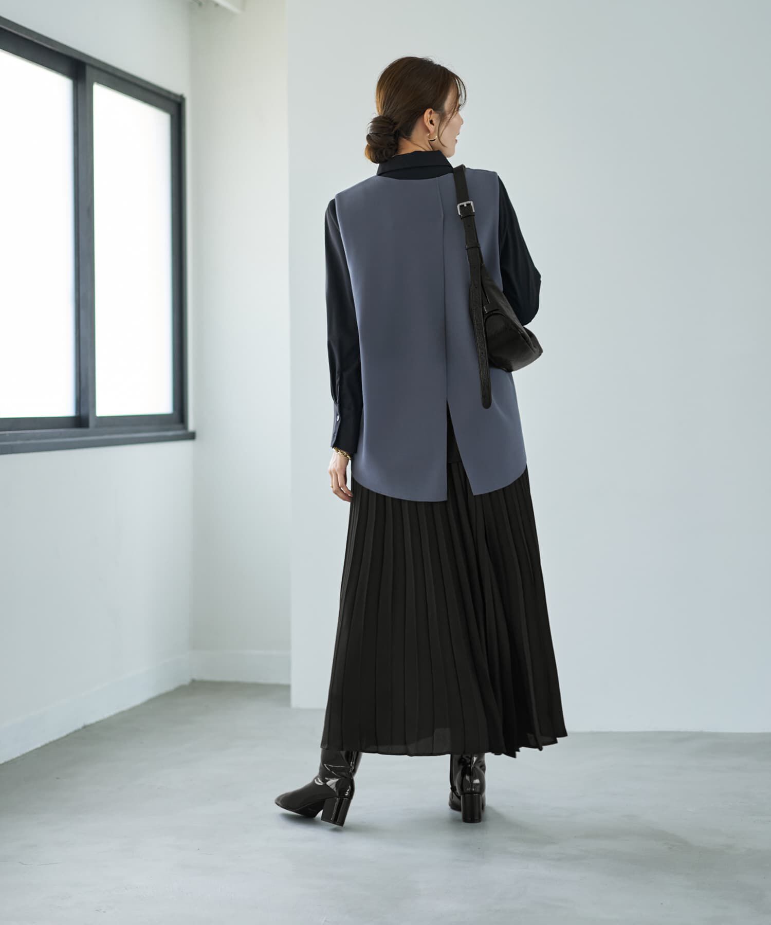 STYLE DELI「【LUXE】前後差テールVネックベスト」|ベスト・ジレ|