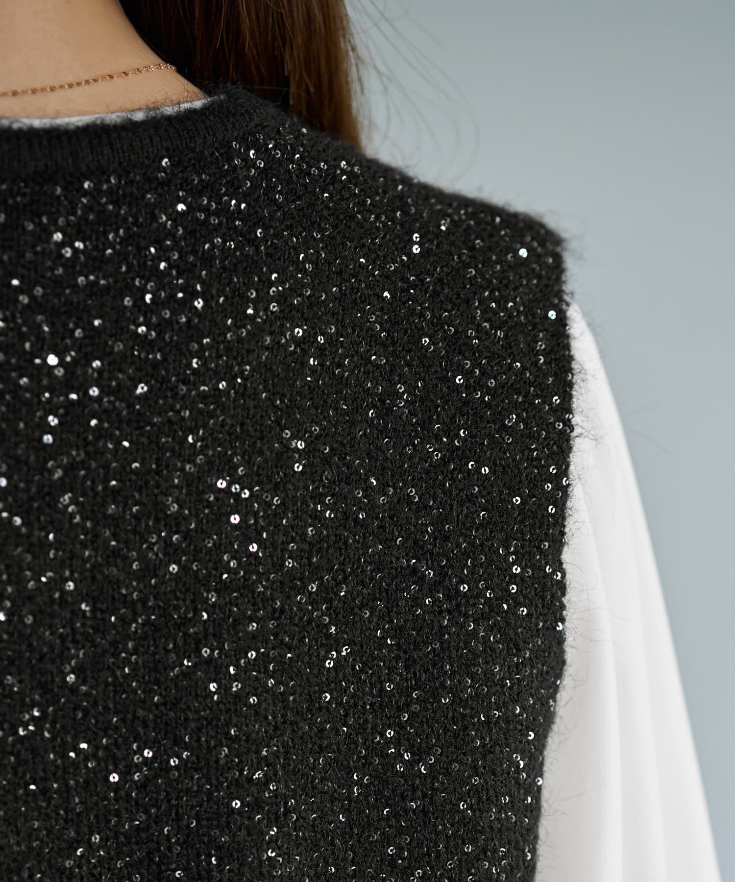 STYLE DELI「ボタンいっぱいスパークルニットベスト」|ニット・セーター|