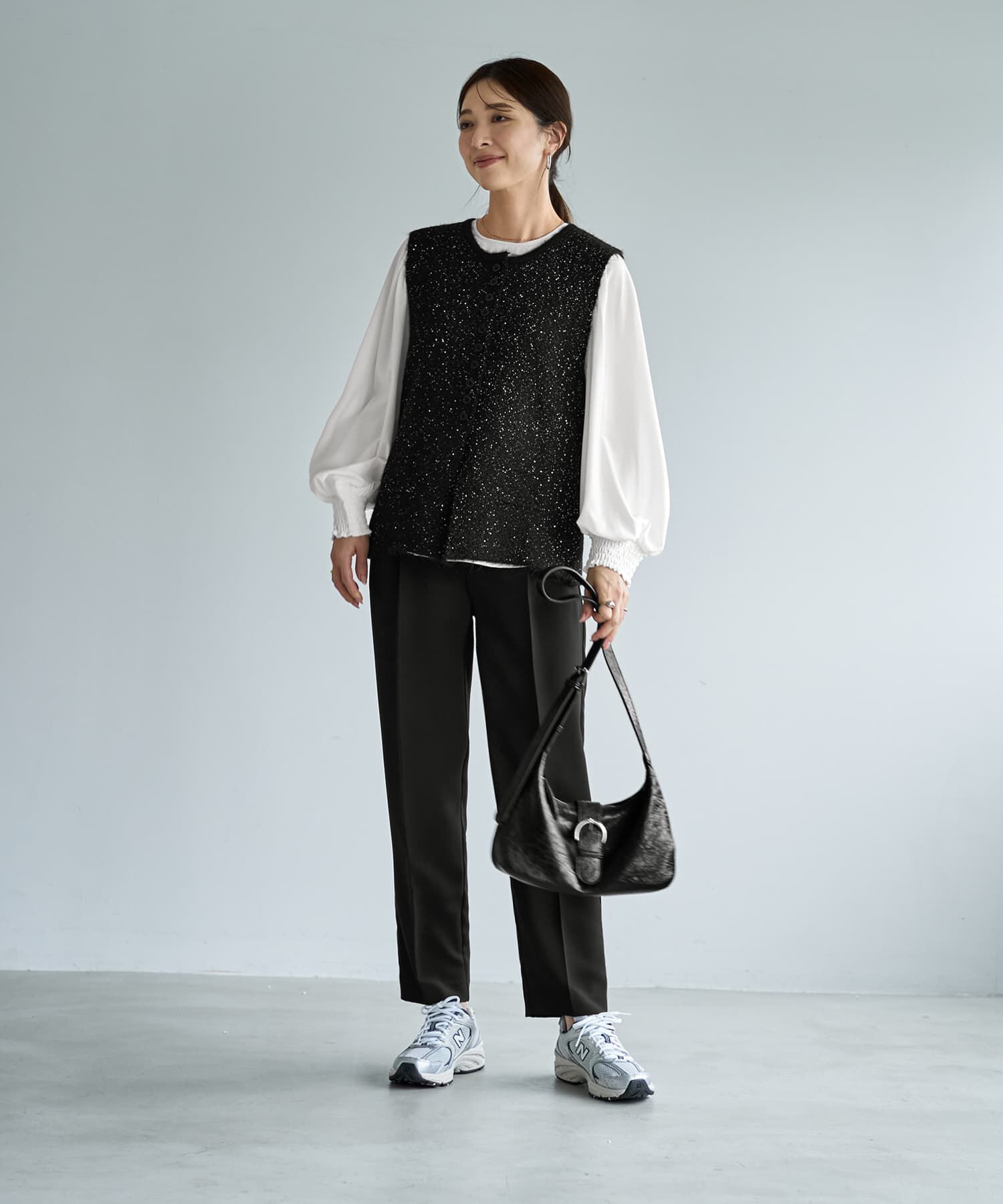 STYLE DELI「ボタンいっぱいスパークルニットベスト」|ニット・セーター|