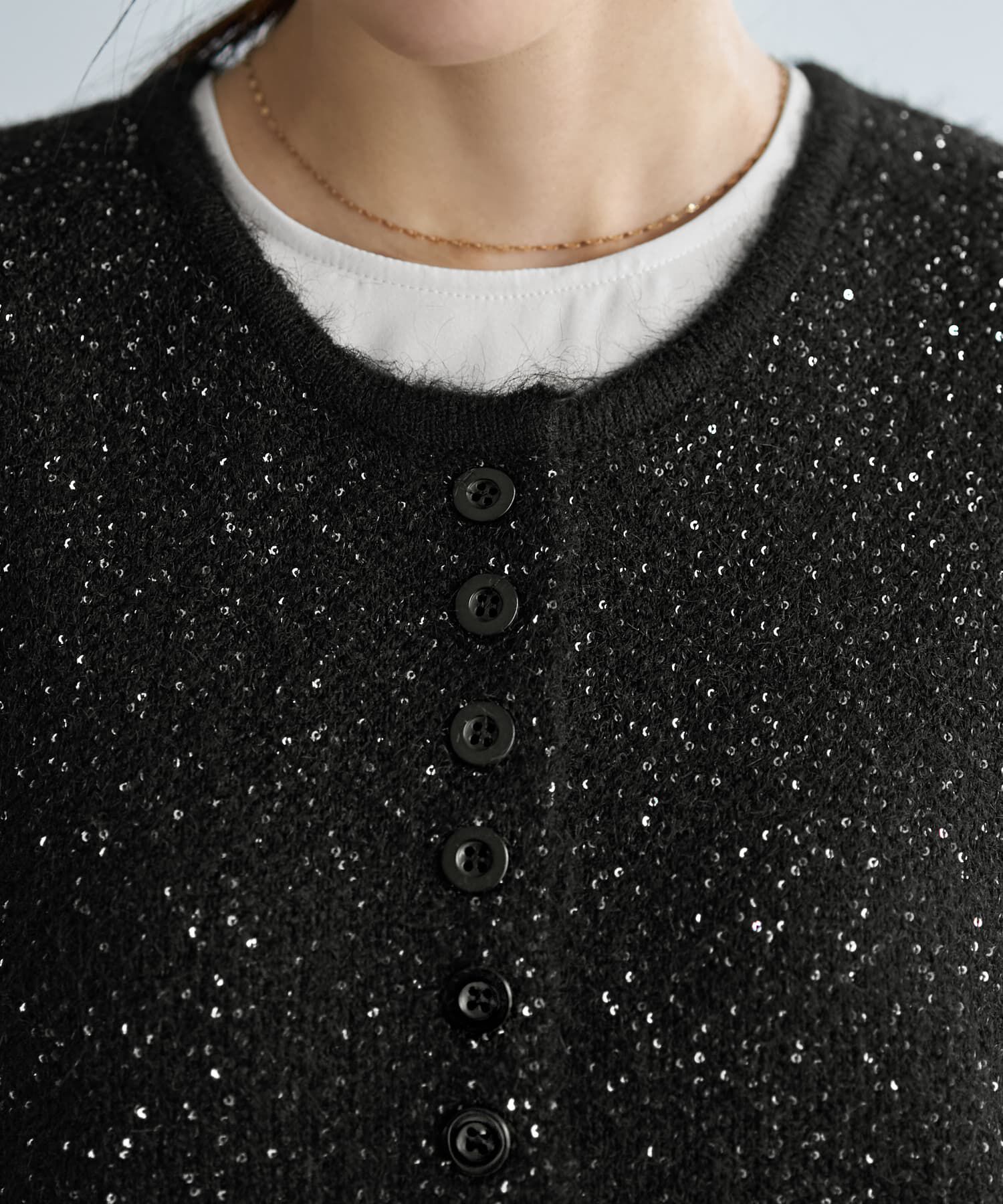STYLE DELI「ボタンいっぱいスパークルニットベスト」|ニット・セーター|
