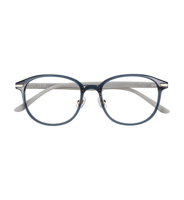  「ウェリントン型 メガネ | レザー調のラバーテンプルがオシャレでズレ落ちにくい ｜レンズ交換券付」|メガネ|