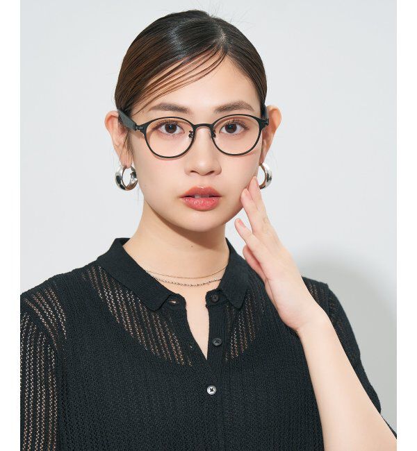  「ボストン型 メガネ | レザー調 ラバーテンプル 眼鏡 伊達メガネ 度付き CLASSIC レンズ交換券付」|メガネ|