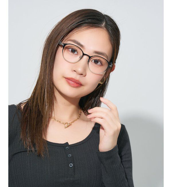  「ボストン型 メガネ | レザー調 ラバーテンプル 眼鏡 伊達メガネ 度付き CLASSIC レンズ交換券付」|メガネ|ブラック系その他2