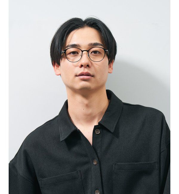  「ボストン型 メガネ | レザー調 ラバーテンプル 眼鏡 伊達メガネ 度付き CLASSIC レンズ交換券付」|メガネ|