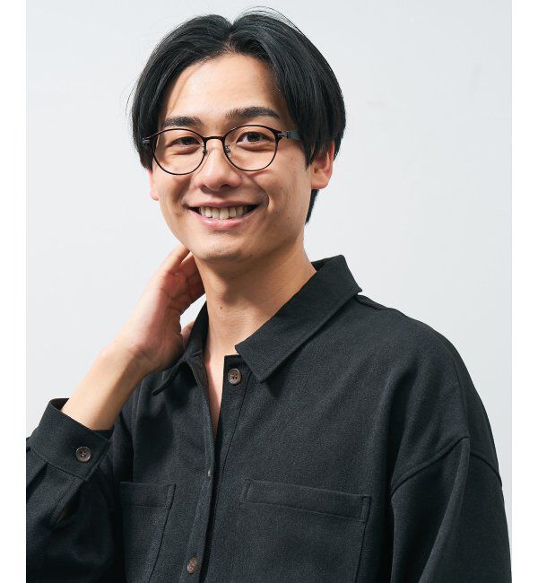  「ボストン型 メガネ | レザー調 ラバーテンプル 眼鏡 伊達メガネ 度付き CLASSIC レンズ交換券付」|メガネ|