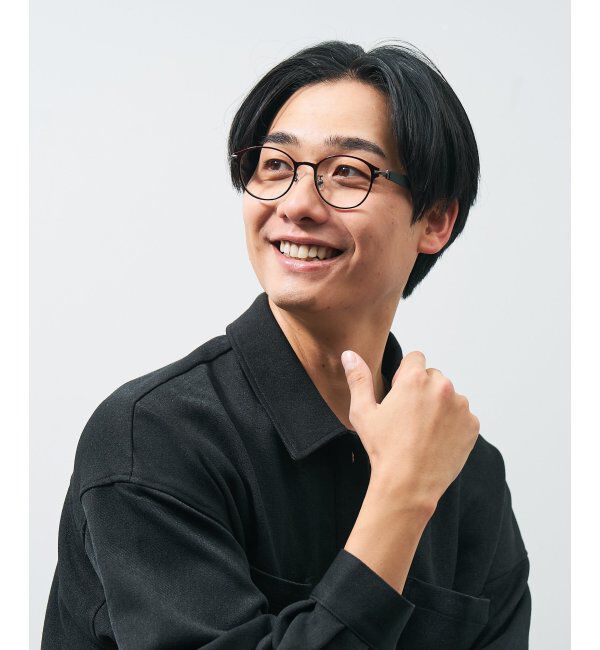  「ボストン型 メガネ | レザー調 ラバーテンプル 眼鏡 伊達メガネ 度付き CLASSIC レンズ交換券付」|メガネ|