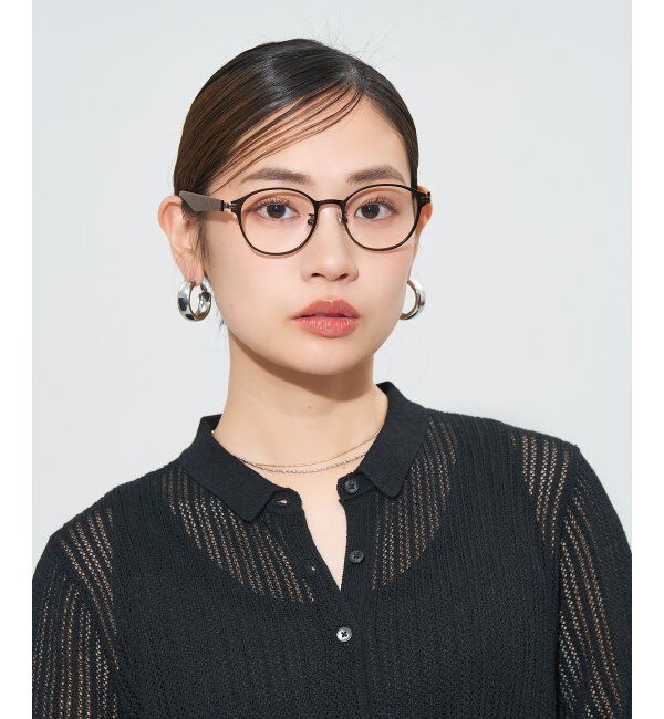  「ボストン型 メガネ | レザー調 ラバーテンプル 眼鏡 伊達メガネ 度付き CLASSIC レンズ交換券付」|メガネ|