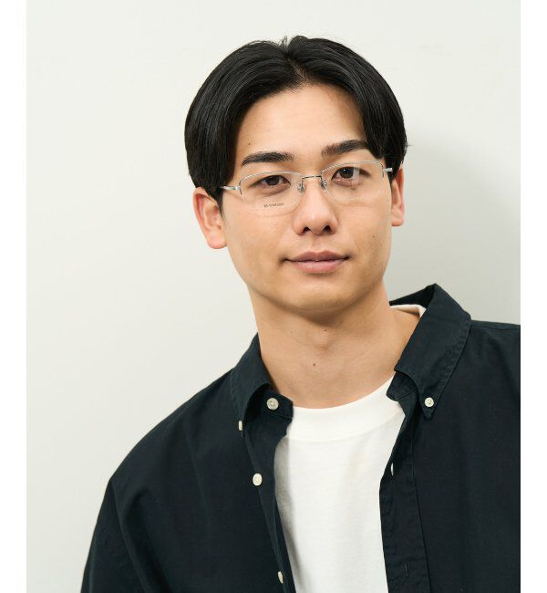  「スクエア型 メガネ | 軽量 耐久性 チタン 伊達メガネ ビジネス ユニセックス レンズ交換券付」|メガネ|シルバー