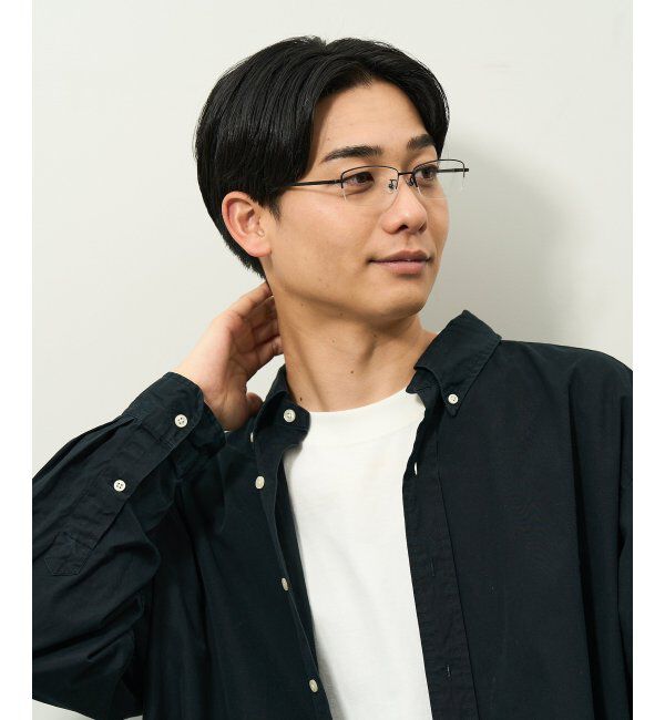  「スクエア型 メガネ | 軽量 耐久性 チタン 伊達メガネ ビジネス ユニセックス レンズ交換券付」|メガネ|