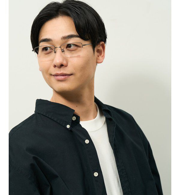  「ウェリントン型 メガネ | 軽量 耐久性 チタン 伊達メガネ ビジネス ユニセックス レンズ交換券付」|メガネ|グレー