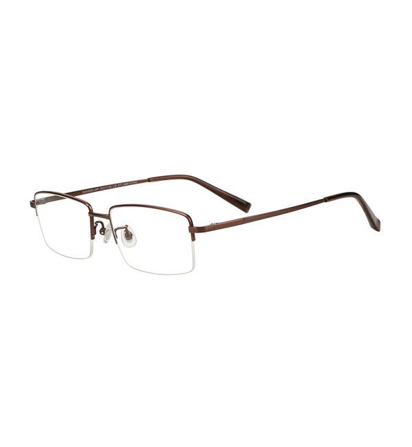  「ウェリントン型 メガネ | 軽量 耐久性 チタン 伊達メガネ ビジネス ユニセックス レンズ交換券付」|メガネ|