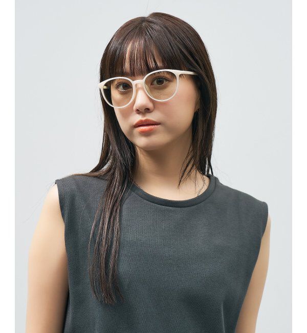  「ウェリントン型 サングラス 軽量素材｜カラーレンズ｜紫外線対策 UVカット｜ユニセックス｜Zoff 」|サングラス|薄ベージュ1