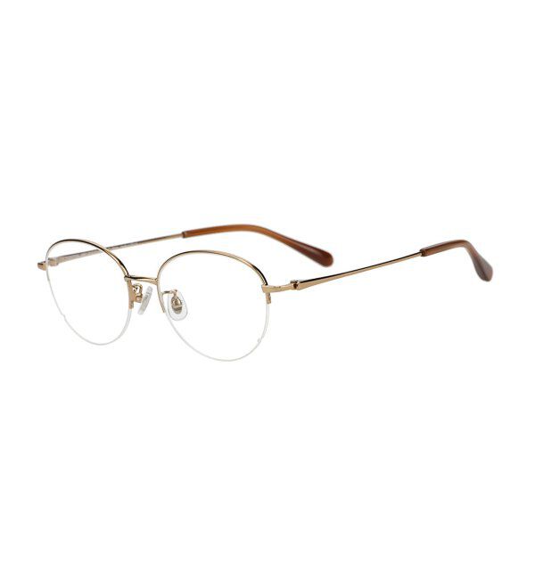  「ボストン型 メガネ | メタル 大人可愛い 伊達メガネ レディース レンズ交換券付」|メガネ|