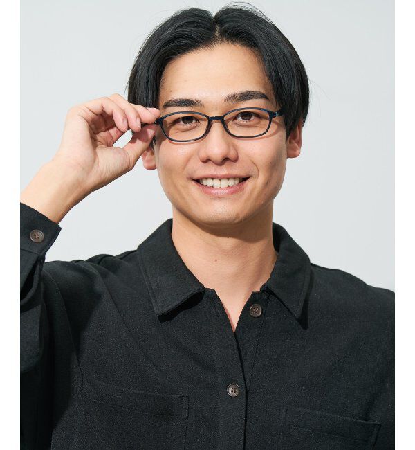  「スクエア型 メガネ | 大人可愛い 伊達メガネ レディース レンズ交換券付」|メガネ|濃ブルー