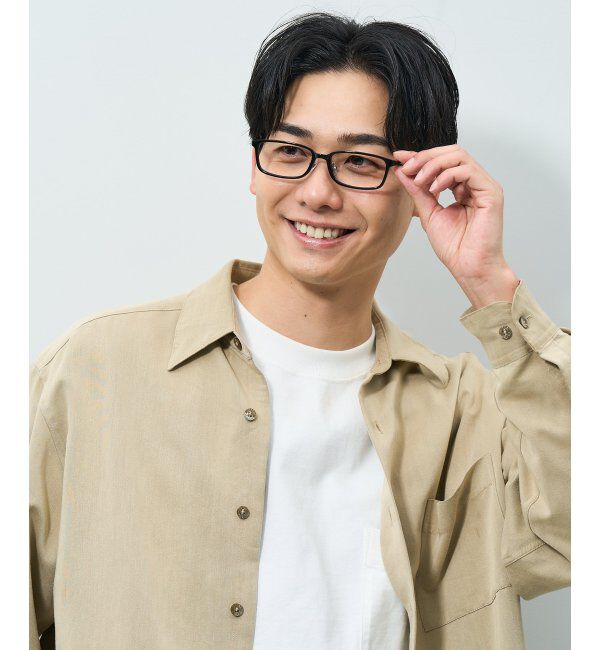  「スクエア型 メガネ | チタン 軽量 メタルフレーム 伊達メガネ ユニセックス ビジネス レンズ交換券付」|メガネ|